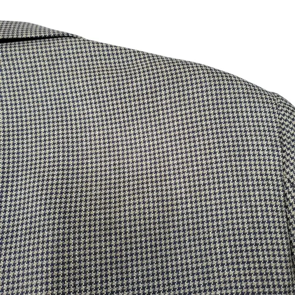 Jos A Bank Preppy Micro Houndstooth Blazer Jacket Sport Coat Blue Executive 42L